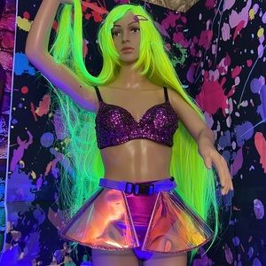 New Clear Iridescent RAVE SKIRT by Crafts by Sandy
